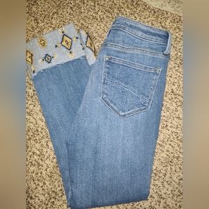 DriftWood Embroidered Cuff Girlfriend Ankle